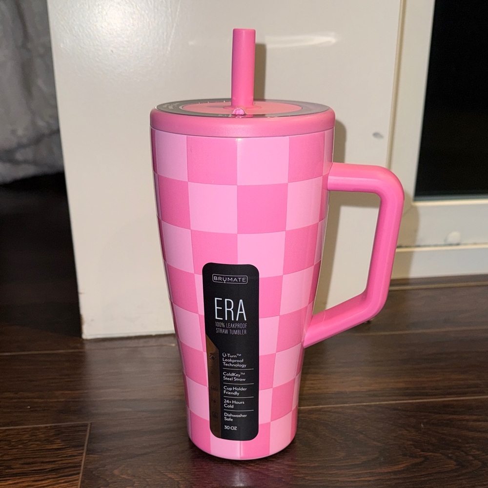 BrüMate x Krista Horton collab Pink Checkered Era 30 oz Leakproof Tumbler